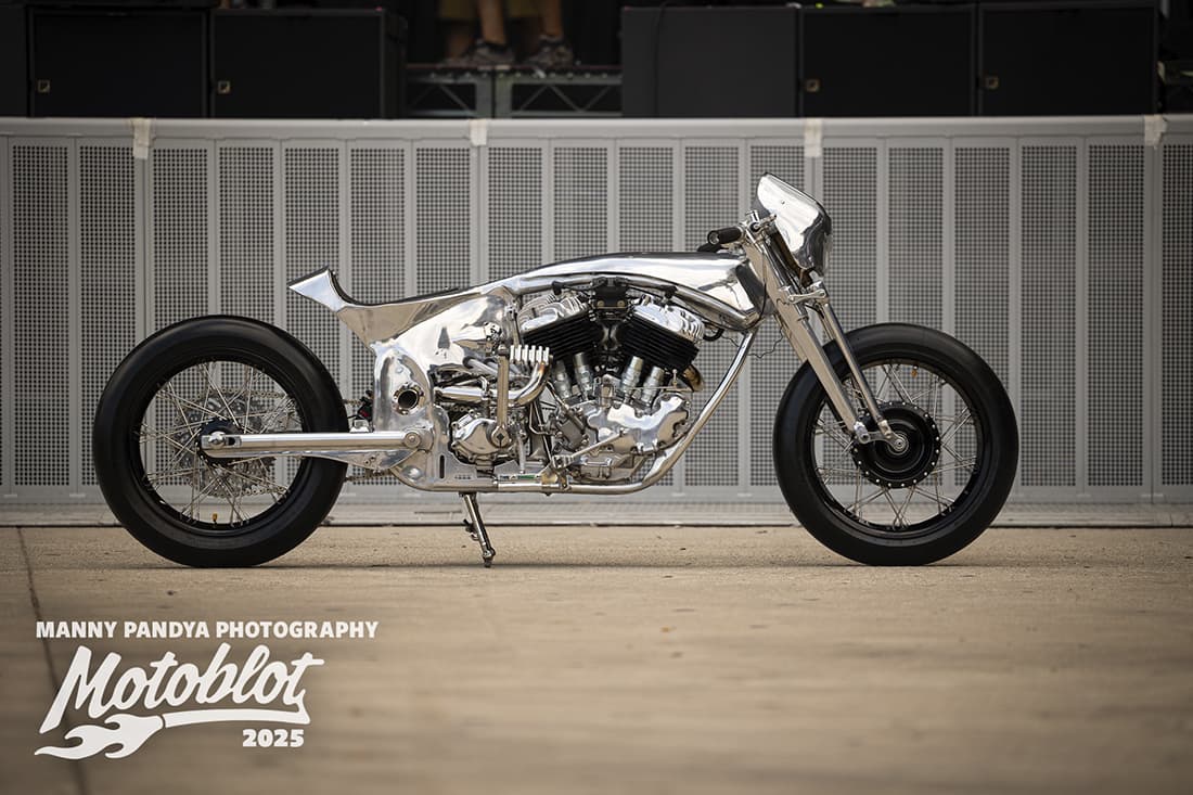 MOTOBLOT 2025 Valhalla winner, a 1937 Harley-Davidson Flathead by Rick Dozer